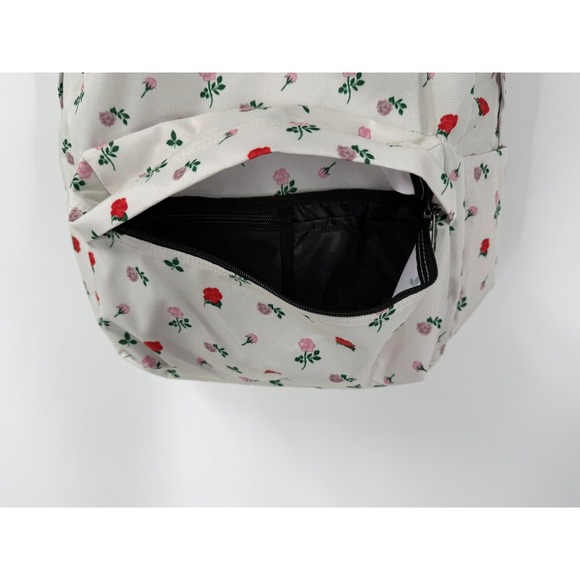 Vans Old Skool Classic Backpack White‎ Rose Floral Print Laptop Travel Bag main image 4